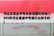 河北石家庄中专毕业证图片样本(1995年河北普通中专是什么样子的）