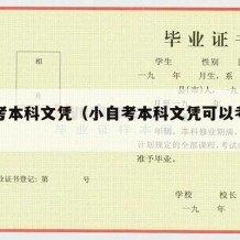 小自考本科文凭（小自考本科文凭可以考编制吗）