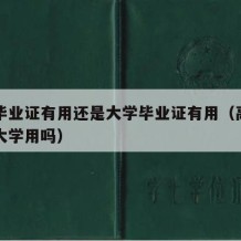 高中毕业证有用还是大学毕业证有用（高中毕业证大学用吗）