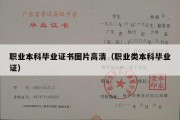 职业本科毕业证书图片高清（职业类本科毕业证）