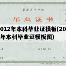 2012年本科毕业证模板(2012年本科毕业证模板图)