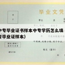 福建中专毕业证书样本中专学历怎么填（福建省中专毕业证样本）