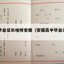 高中毕业证长啥样安徽（安徽高中毕业证钢印内容）