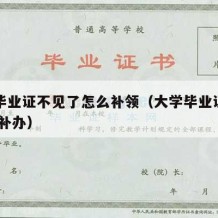 大学毕业证不见了怎么补领（大学毕业证丢了,怎么补办）