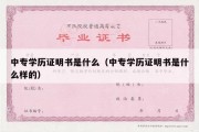 中专学历证明书是什么（中专学历证明书是什么样的）