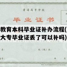 网络教育本科毕业证补办流程(网络教育大专毕业证丢了可以补吗)