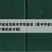 高中毕业证没有大学毕业证（高中毕业证怎么弄一个真的多少钱）