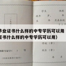 中专毕业证书什么样的中专学历可以用（中专毕业证书什么样的中专学历可以用）