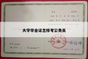 大学毕业证怎样考公务员