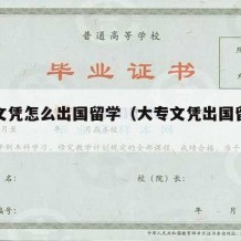 大专文凭怎么出国留学（大专文凭出国留学难吗）