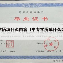 中专学历填什么内容（中专学历填什么内容最好）