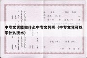 中专文凭能做什么中专文凭呢（中专文凭可以学什么技术）