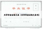 大学毕业证有几本（大学毕业证有几本书）