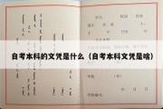 自考本科的文凭是什么（自考本科文凭是啥）