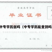 中专学历低吗（中专学历能查到吗）