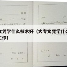 大专文凭学什么技术好（大专文凭学什么技术好找工作）