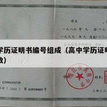 高中学历证明书编号组成（高中学历证明编号几位数）