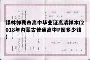 锡林郭勒市高中毕业证高清样本(2018年内蒙古普通高中P图多少钱）