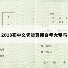 2018初中文凭能直接自考大专吗