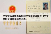 中专学历证明怎么打印中专毕业证编号（中专学历证明电子版怎么弄）