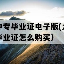 响水县中专毕业证电子版(九十年代老中专毕业证怎么购买）