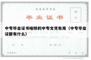 中专毕业证书啥样的中专文凭有用（中专毕业证都有什么）