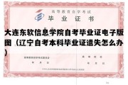 大连东软信息学院自考毕业证电子版图（辽宁自考本科毕业证遗失怎么办）