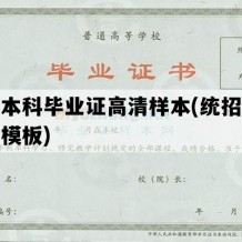 统招本科毕业证高清样本(统招毕业证书模板)