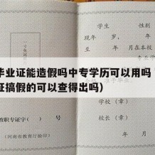 中专毕业证能造假吗中专学历可以用吗（中专毕业证搞假的可以查得出吗）