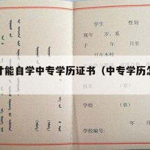 怎样才能自学中专学历证书（中专学历怎么学）