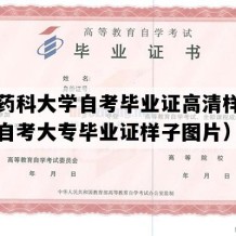 广东药科大学自考毕业证高清样图（广东自考大专毕业证样子图片）