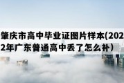 肇庆市高中毕业证图片样本(2022年广东普通高中丢了怎么补）