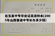 右玉县中专毕业证高清样本(2005年山西普通中专补办多少钱）