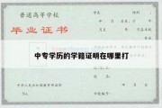 中专学历的学籍证明在哪里打