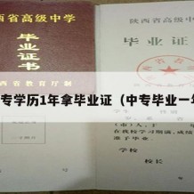 中专学历1年拿毕业证（中专毕业一年）