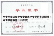 中专毕业证和中专学籍表中专学历有区别吗（中专学籍表是什么样子）