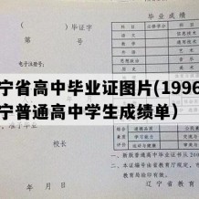 辽宁省高中毕业证图片(1996年辽宁普通高中学生成绩单）