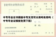 中专毕业证书模板中专文凭可以用吗有用吗（中专毕业证模板免费下载）