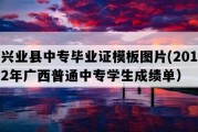 兴业县中专毕业证模板图片(2012年广西普通中专学生成绩单）