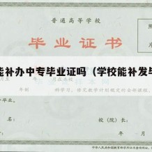 学校能补办中专毕业证吗（学校能补发毕业证吗）