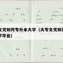 大专文凭如何专升本大学（大专文凭如何专升本大学毕业）