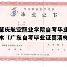 广东肇庆航空职业学院自考毕业证实拍样本（广东自考毕业证高清样本）