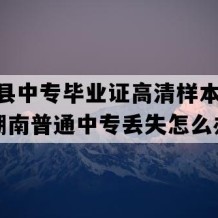 蓝山县中专毕业证高清样本(2017年湖南普通中专丢失怎么办）