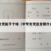 中专文凭能干个啥（中专文凭适合做什么工作）