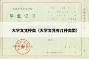 大学文凭种类（大学文凭有几种类型）