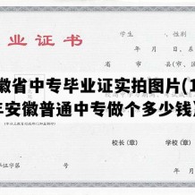 安徽省中专毕业证实拍图片(1996年安徽普通中专做个多少钱）