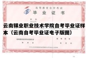 云南锡业职业技术学院自考毕业证样本（云南自考毕业证电子版图）