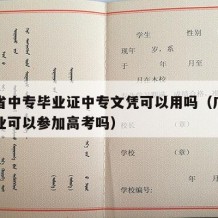 广东省中专毕业证中专文凭可以用吗（广东中专毕业可以参加高考吗）