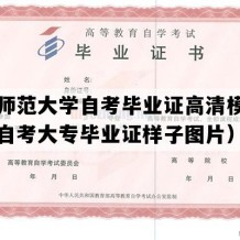 首都师范大学自考毕业证高清模板（北京自考大专毕业证样子图片）