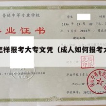 成人怎样报考大专文凭（成人如何报考大专文凭）